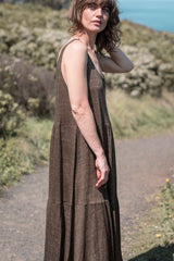 Leila tiered dress / Olive gold