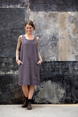 Syd Dress Japanese Washer Linen Charcoal
