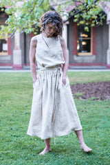 Jaadi skirt - Japanese washer linen natural white