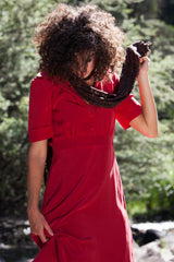 Fern Red Italian Silk Dress