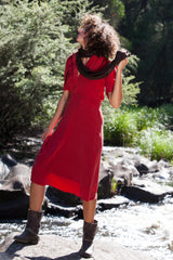 Fern Red Italian Silk Dress