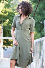 Fern Green Italian Silk Dress