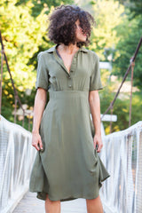 Fern Green Italian Silk Dress
